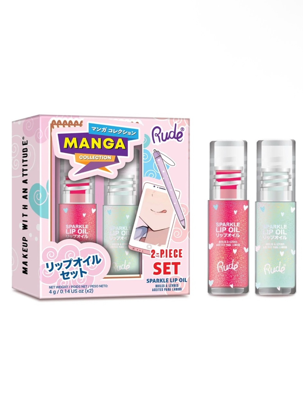 Rude manga Sparkle Lip Oil Duo